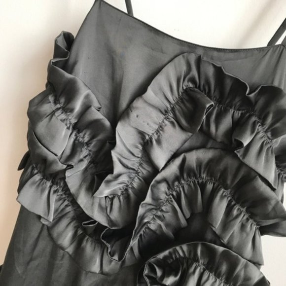 Anthropologie Ruffle Mini Party Dress NEW! S twelve by 12 zipper black tie event - Picture 2 of 6
